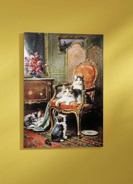 Klassisch - Bild mit zwei sitzenden Katzen, in Farbe BUNT