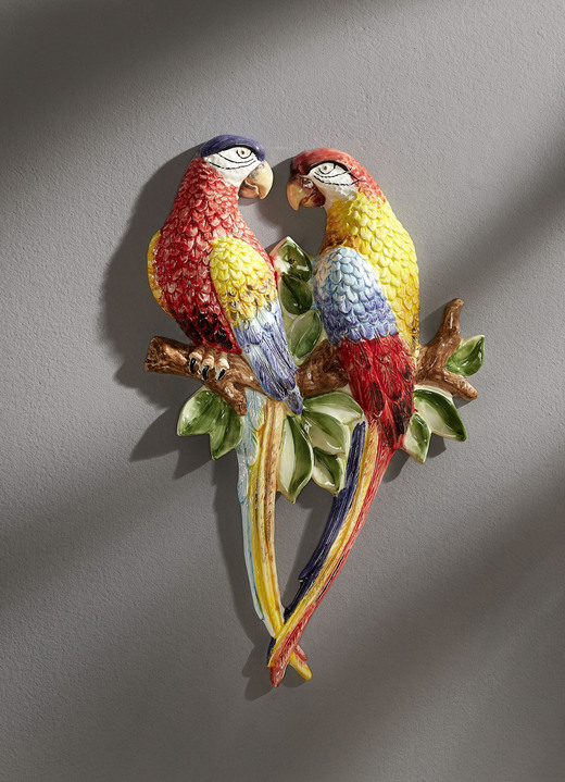Wohnaccessoires - Wanddekoration Papageienpärchen, in Farbe BUNT