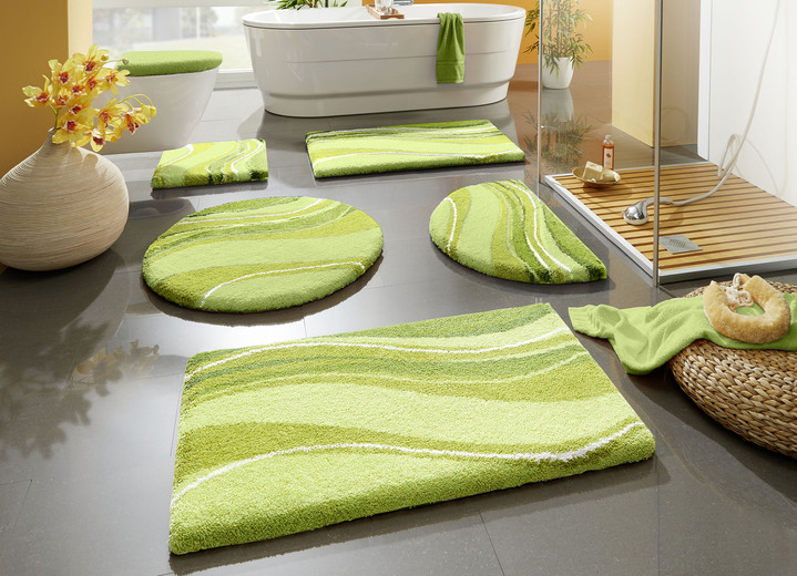 Badgarnituren - Badgarnitur von Grund mit rutschhemmender Latex-Rückseite, in Größe 100 (Vorleger halbrund, 50x 80 cm) bis 112 (WC-Deckelbezug 47x 50 cm), in Farbe BLAU Ansicht 5