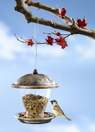 Vogelfutterstelle im Antik-Look