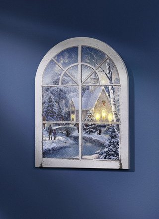 LED-Bild auf Holzrahmen