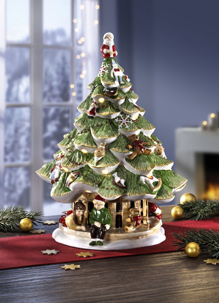 Spieldose Weihnachtsbaum aus hochwertigem Porzellan