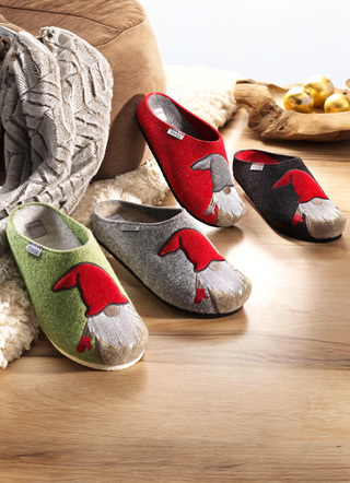 Hausschuhe - Hausschuh aus Wollfilz, in Größe 036 bis 042, in Farbe ROT