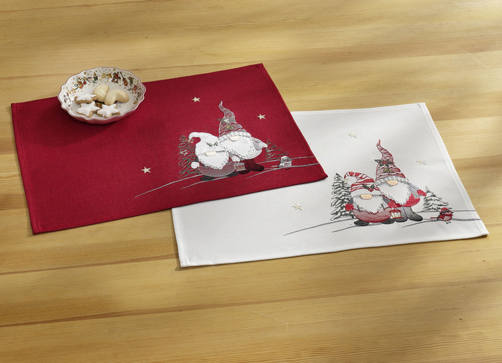 Tischdecken - Tisch- und Raumdekoration, in Größe 130 (Deckchen, 35x 50 cm) bis 404 (Kissenbezug, 40x 40 cm), in Farbe ROT Ansicht 4