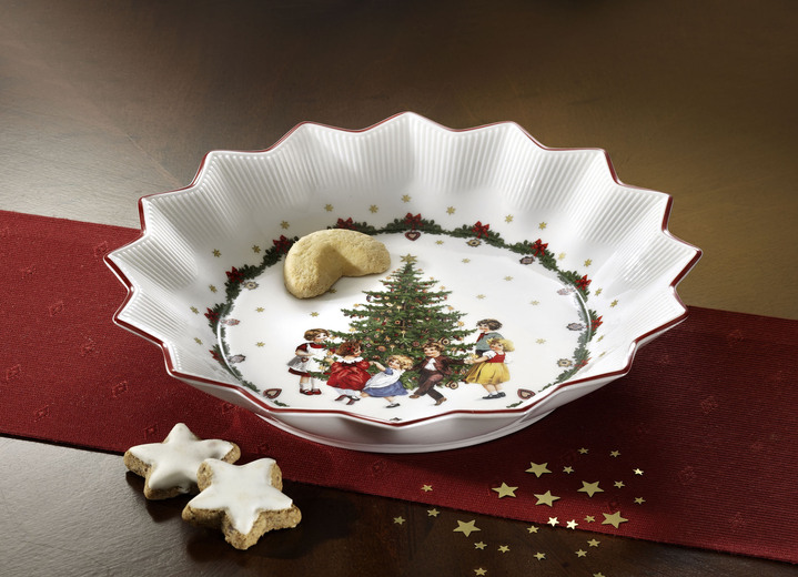 Villeroy & Boch - Schale mit weihnachtlichen Motiven, in Farbe WEISS-ROT