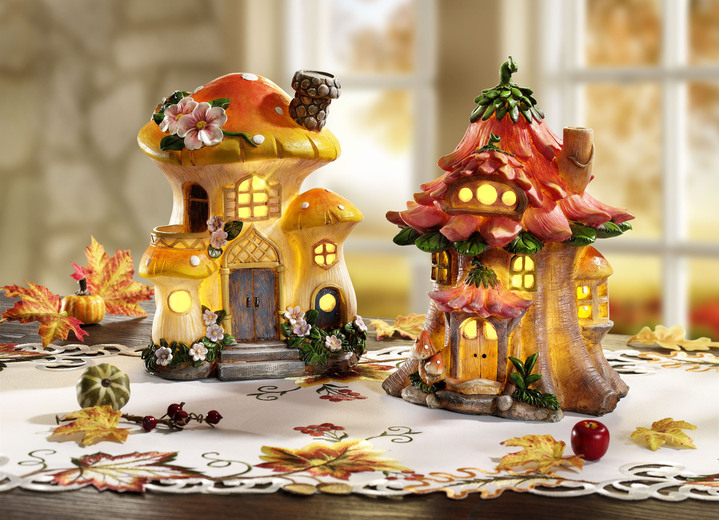 Herbstimpressionen - Beleuchtetes Zwergenhaus LED-Beleuchtung, in Farbe BUNT, in Ausführung Zwergenhaus Baumstamm Ansicht 2