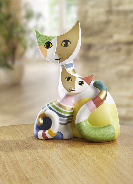 Figuren - Katzenpaar aus hochwertigem Porzellan, in Farbe BUNT