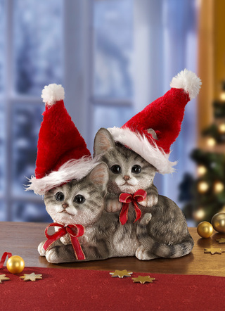 Weihnachtskätzchen aus Polyresin