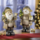 Weihnachten - Beleuchtete Figuren aus Polyresin, in Farbe NATUR-GOLD-BRAUN, in Ausführung Beleuchteter Weihnachtsmann – Farbe NATUR-GOLD-BRAUN – Ansicht 2