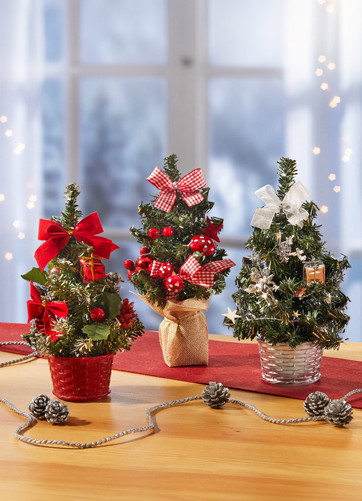 - Mini-Weihnachtsbäume, 3er-Set, in Farbe GRÜN Ansicht 1