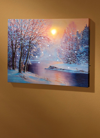 - Batteriebetriebenes LED-Bild, in Farbe WEISS-BRAUN