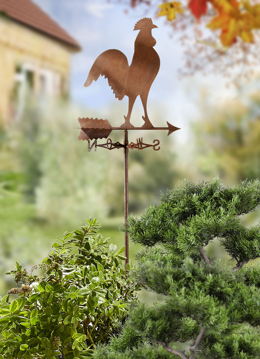 Gartendekoration - Wetterhahn aus gerostetem Stahl, in Farbe ROST Ansicht 1