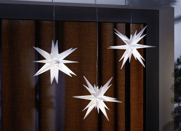 Weihnachten - LED-Stern, 3-teilig, mit Timerfunktion, in Farbe WEISS Ansicht 1