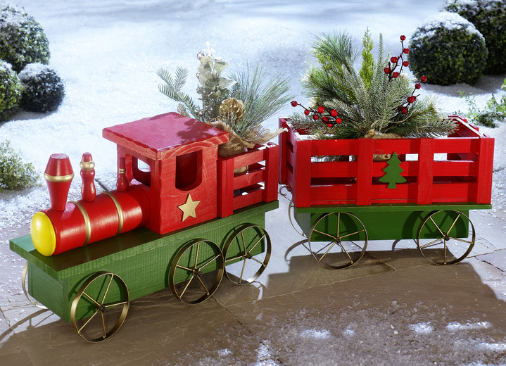 - Weihnachts-Zug, in Farbe ROT-GRÜN-GOLD