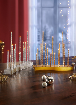 Weihnachten - Stableuchte aus Metall, in Farbe GOLD