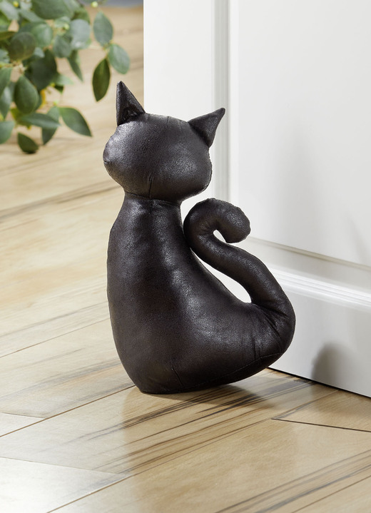 Wohnaccessoires - Türstopper in Form einer Katze, in Farbe SCHWARZ
