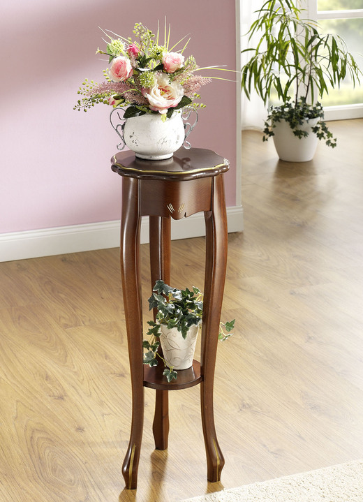 - Beistelltisch mit Beinen aus massiver Buche, in Farbe NUSSBAUM-GOLD