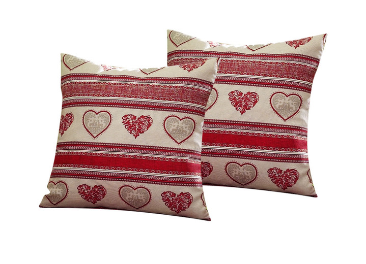 Kissen, Polster und Auflagen - Komfortable Bankauflage und 2-teiliges Kissen-Set, in Farbe ROT, in Ausführung Kissen-Set, 2-teilig Ansicht 1