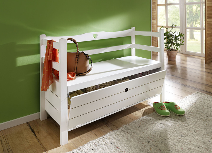 - Hochwertige Sitzbank aus teilmassivem Holz, in Farbe NATUR Ansicht 2