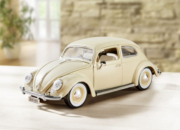Sammlermodelle - VW Käfer (1955) mit detailgetreuem Interieur, in Farbe BEIGE