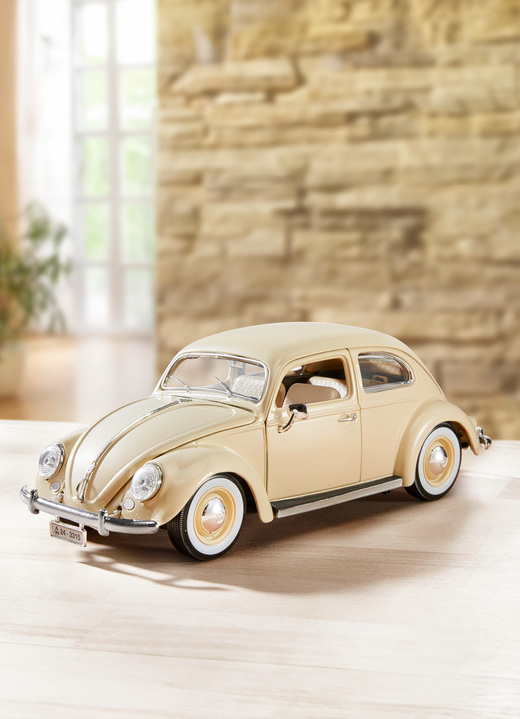 Sammlermodelle - VW Käfer (1955) mit detailgetreuem Interieur, in Farbe BEIGE Ansicht 1