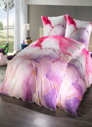 Bettwäschegarnituren - Soft-Renforcé Bettwäsche-Garnitur von Florella, in Größe 111 (40x80 cm + 135x200 cm) bis 115 (80x80 cm + 155x220 cm), in Farbe HIMBEERE