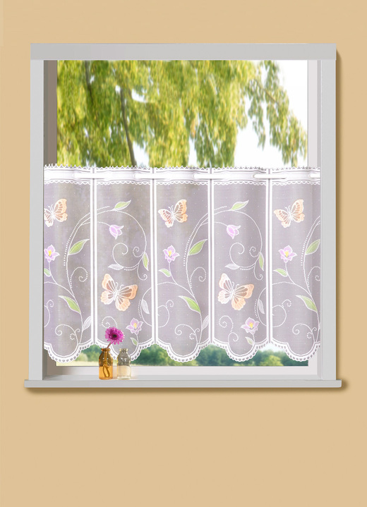 Landhaus & Küche - Kurzstore mit Schmetterlings-Motiven, in Größe 784 (H 45xB 90 cm) bis 861 (H 60xB 150 cm), in Farbe COLORIERT