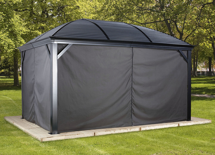 Pavillons - Vorhänge zu Kuppelpavillon Moreno, in Farbe DUNKELGRAU Ansicht 1
