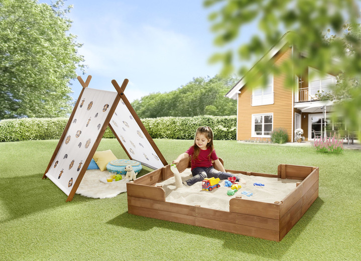Gartenmöbel - Sandkasten mit Zeltdach, in Farbe BRAUN Ansicht 1