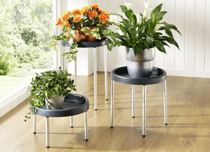 - Pflanzenpodest aus Kunststoff, 3er-Set, in Farbe ANTHRAZIT Ansicht 2