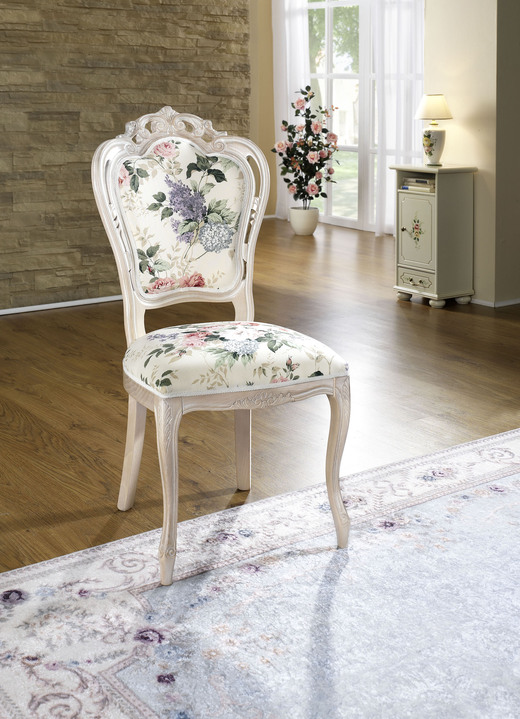 - Klassische Sitzmöbel, in Farbe WEISS-ROSA, in Ausführung Stuhl