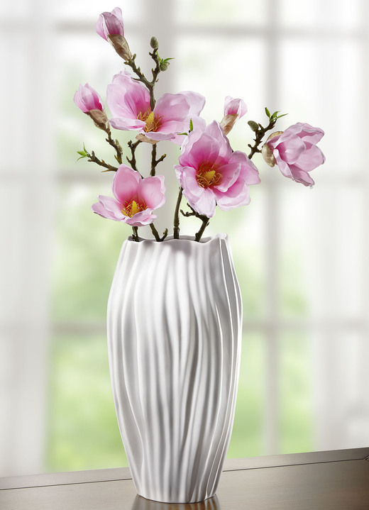 Wohnaccessoires - Vase aus hochwertigem Biskuitporzellan, in Farbe WEISS Ansicht 2
