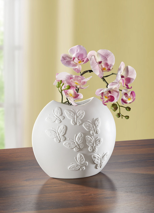- Vase Papillon mit Relief-Schmetterlingsmotiv, in Farbe WEISS, in Ausführung Vase klein Ansicht 1