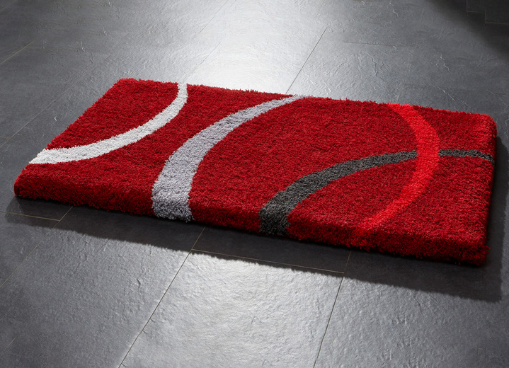 Badgarnituren - Supersoft Badgarnitur mit Latex-Rückseite von Grund Ansicht 2 Badgarnituren - Supersoft Badgarnitur mit Latex-Rückseite von Grund, in Größe 100 (Vorleger halbrund, 50x 80 cm) bis 112 (WC-Deckelbezug, 47x 50 cm), in Farbe ROT Ansicht 2