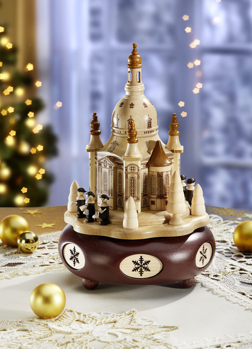 Aus dem Erzgebirge - ZEIDLER Spieldose Dresdner Frauenkirche, in Farbe