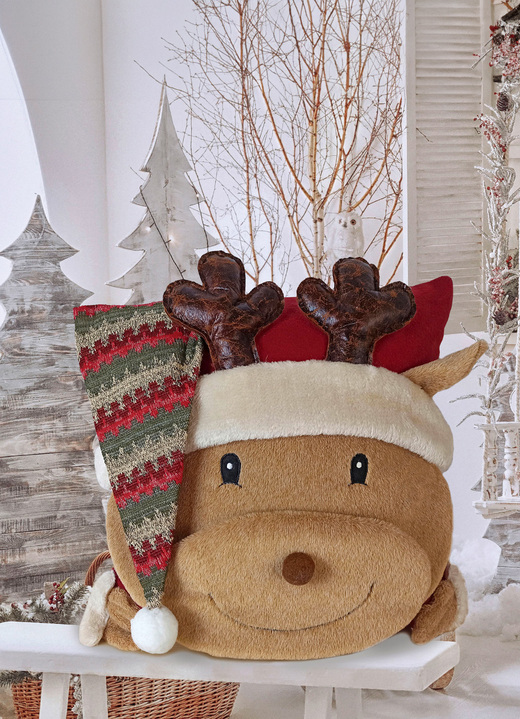 Kissenbezüge - Kissenbezug mit Weihnachtselch Rudi, in Farbe BUNT