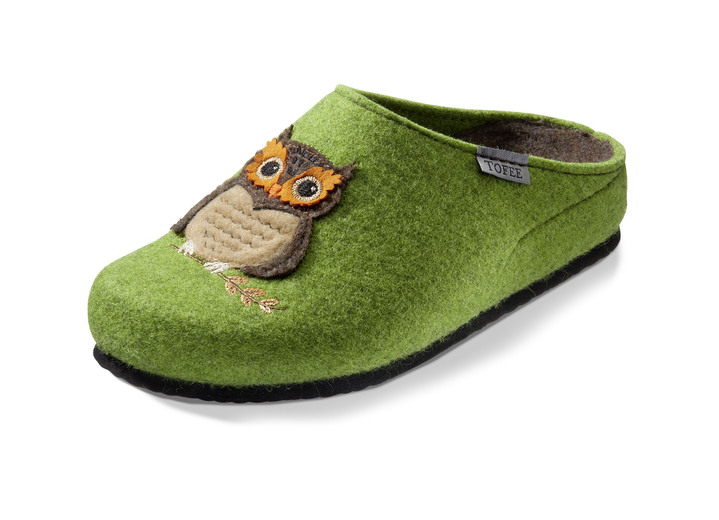 Weihnachten - Kuschelwarmer Hausschuh aus Wollfilz, in Größe 036 bis 042, in Farbe GELB Ansicht 4