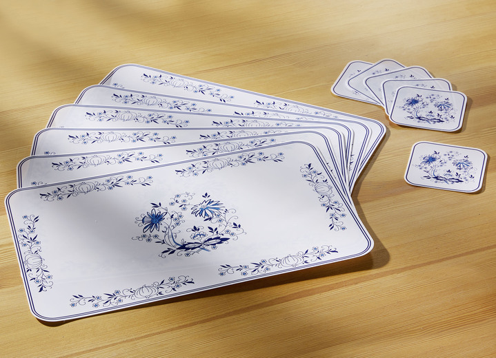 - Platz-Set Classic,  12-teilig, in Farbe WEISS-BLAU