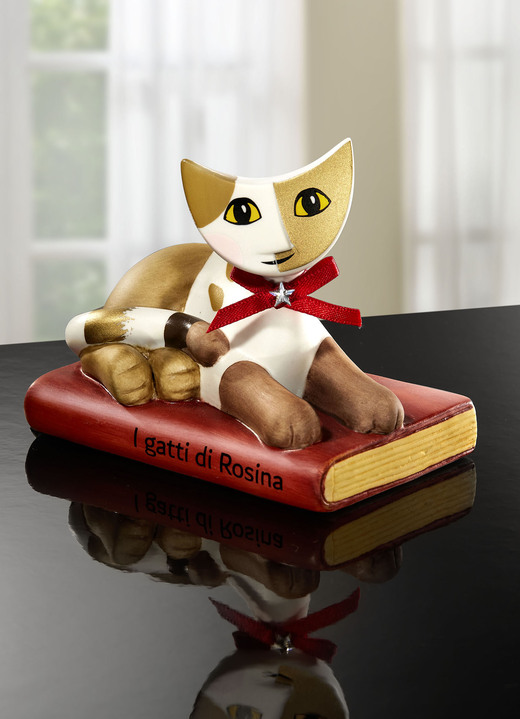 - Katze auf Buch aus der Rosina Wachtmeister-Kollektion, in Farbe BUNT