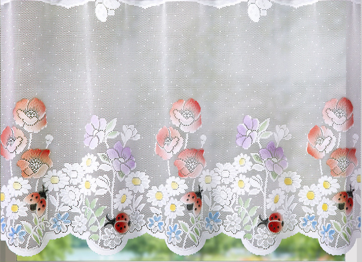 - Kurzstore Blumenwiese mit Stangendurchzug, in Größe 789 (H45xB135 cm) bis 859 (H60xB135 cm), in Farbe BUNT