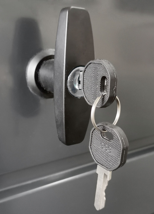 Gartenmöbel - Auflagenbox, 350 Liter, aus verzinktem Stahl, in Farbe SCHWARZ Ansicht 3