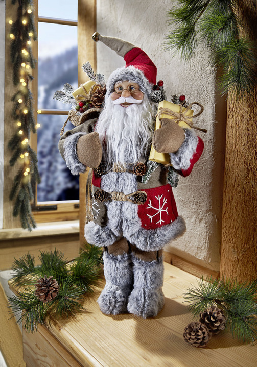 Weihnachtliche Dekorationen - Weihnachtsmann, in Farbe ROT-GRAU