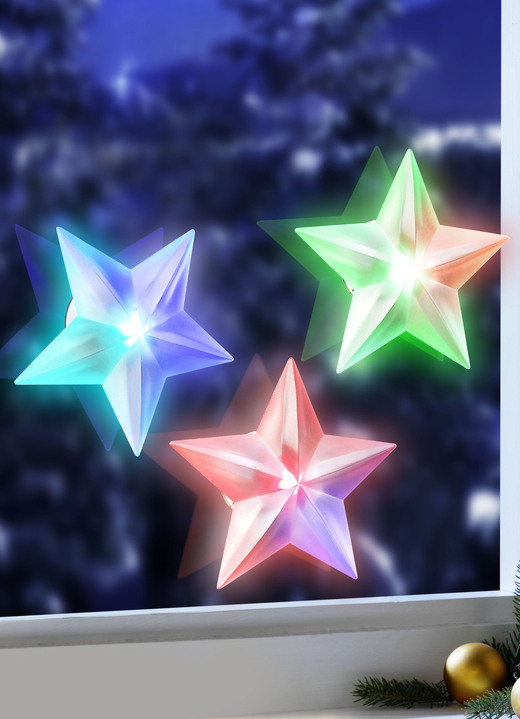 Weihnachten - Fensterdekoration Sterne, 3er-Set, in Farbe WEISS