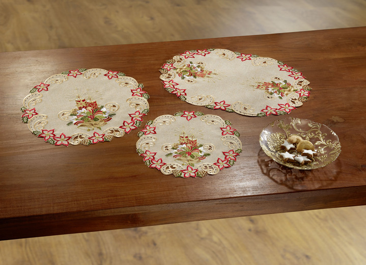 - Tisch- und Raumdekoration, in Größe 101 (Deckchen oval, 35x 50 cm) bis 404 (Kissenbezug, 40x 40 cm), in Farbe BRAUN-BUNT Ansicht 4