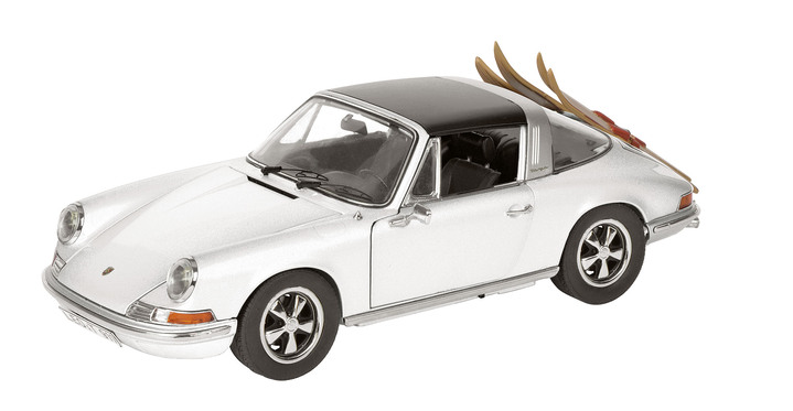 Sammlermodelle - Porsche 911 S Targa Skiuralub von Schuco, in Farbe SILBER