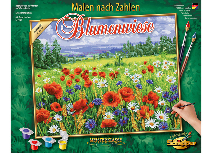 Malen nach Zahlen - Malen nach Zahlen Blumenwiese, in Farbe BUNT