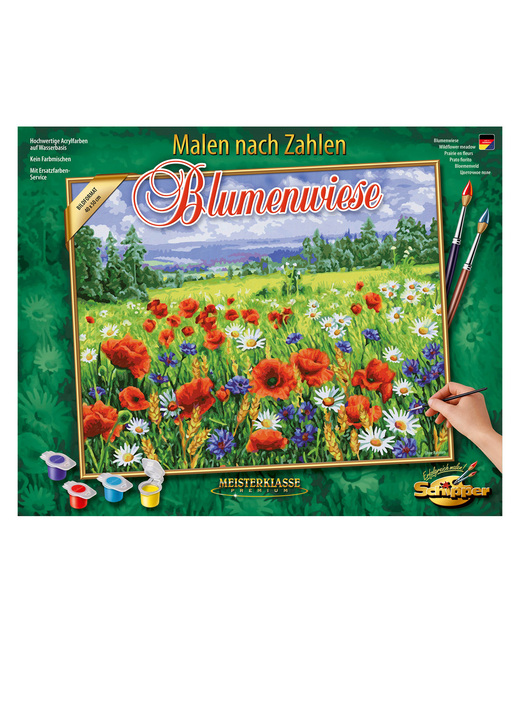 - Malen nach Zahlen Blumenwiese, in Farbe BUNT