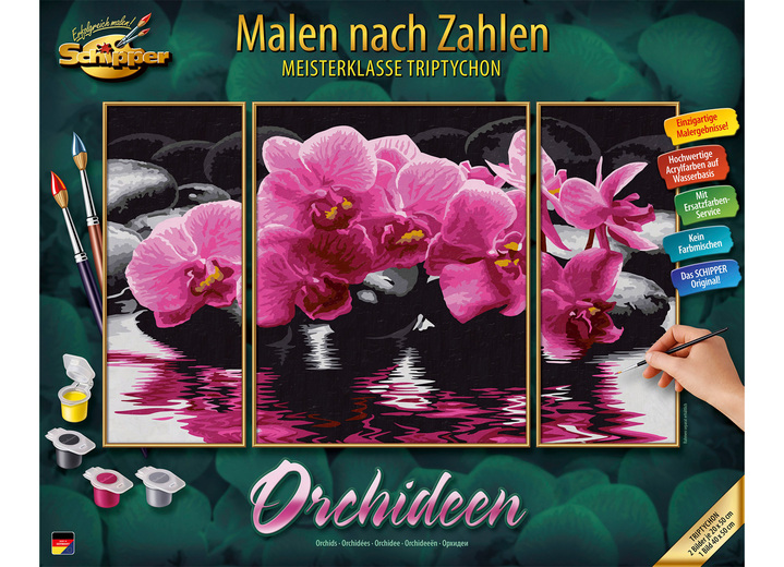 Malen nach Zahlen - Malen nach Zahlen Orchideen, in Farbe BUNT