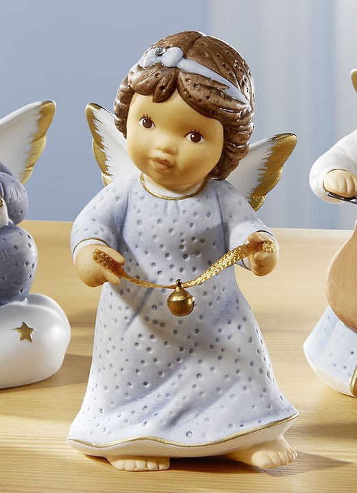 - Goebel Engel aus Porzellan aus dem Hause Goebel, in Farbe BLAU, in Ausführung Engel Kling Glöckchen Ansicht 1