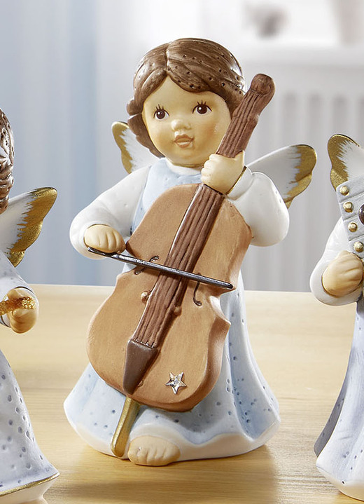 - Engel aus Porzellan aus dem Hause Goebel, in Farbe BLAU, in Ausführung Engel Cello Musik Ansicht 1